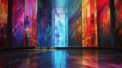 Vibrant Glass Stage Backdrops: Exploring the Flatness of Space
