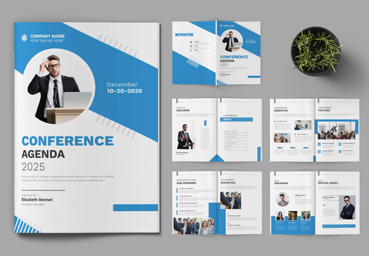 Conference Agenda Brochure Template Layout