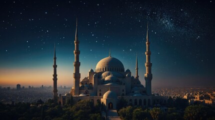 Obraz premium Oriental City Panorama at Twilight