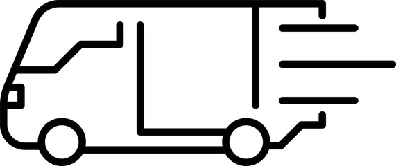 Truck icon freight, delivery symbol. Fast delivery icon. Speed moving lorry symbol isolated on white background. Vector illustration.