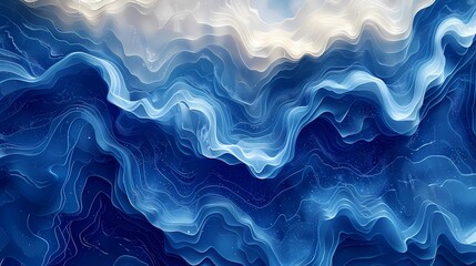 Obraz premium Blue and white lines texture mountains poster background