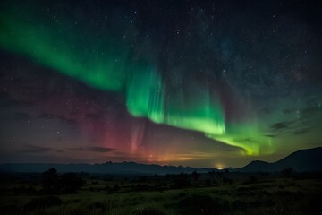 Naklejka premium aurora borealis above the clouds