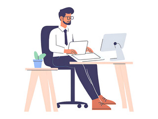businessman working on computer