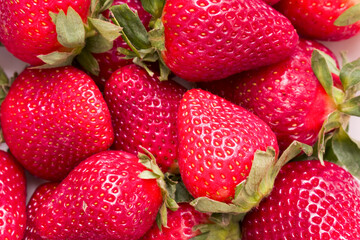 Over view of fresh Red strawberries