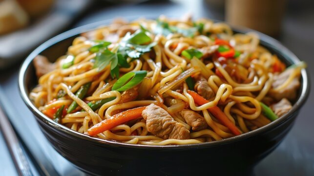 Filipino style home cooked chow mein pansit