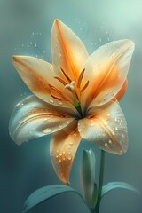 Fototapeta premium Yellow Flower With Water Droplets