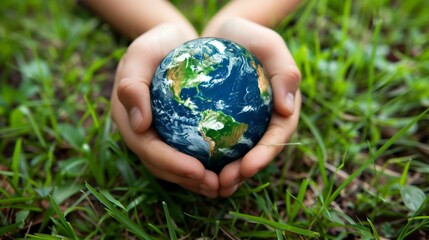 earth day photo with hands holding