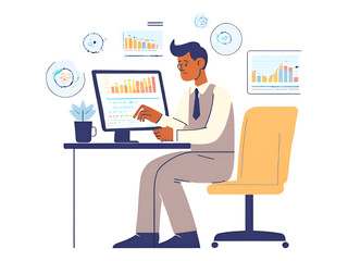 businessman working on laptop