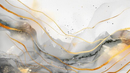 watercolor streaks with golden lines background