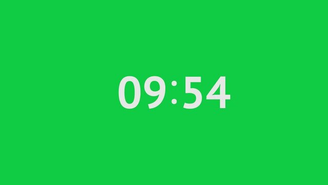10 minutes green screen timer, count down 10 mins	
