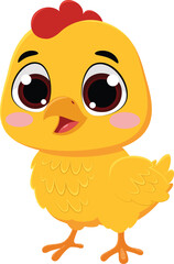 Cute little yellow chick cartoon