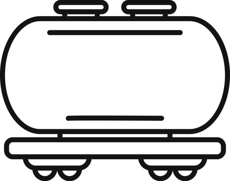 recommend clip art: Simplistic line art of a tanker railcar, ideal for industrialthemed designs