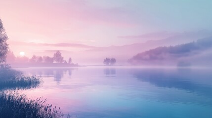 Fototapeta premium sunrise over the lake