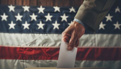 hand of a person voting in the US presidential elections