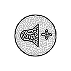 Unique Volume Minus Down Play Button Sign Icon Symbol in Abstract Style Pattern