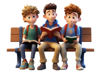 PNG Reading sitting cartoon book. AI generated Image by rawpixel.