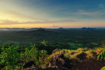 Beautiful morning scenery of Chumphon Province, Thailand.