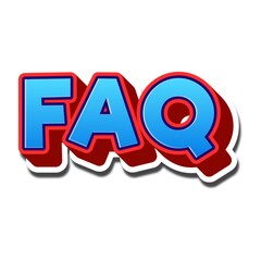 3D FAQ on white background