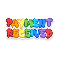 3D Payment received text poster