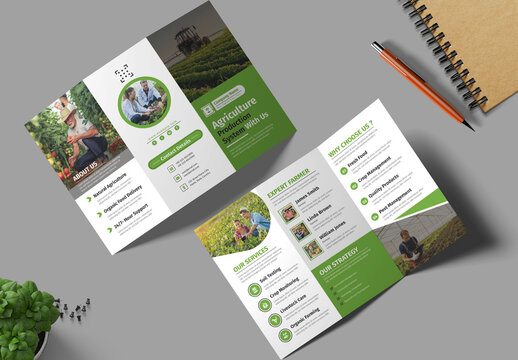 Agriculture Production System Trifold Brochure Template