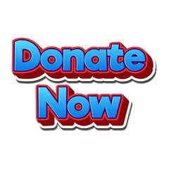 3D Donate now text poster