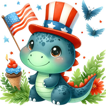 recommend clip art: A0191 Fourth of July Dinosaur