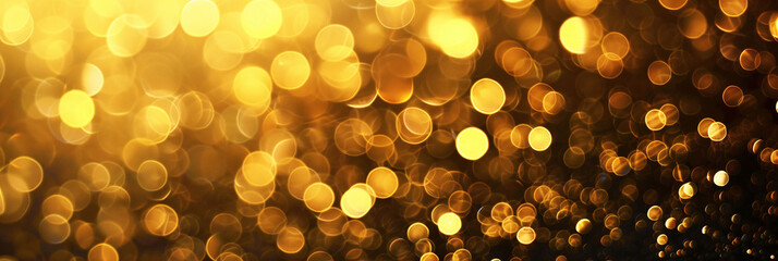 gold bokeh banner background