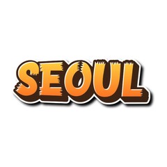 3D Seoul on white background poster