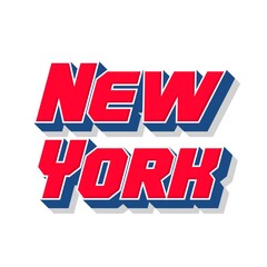 3D New york city text poster 