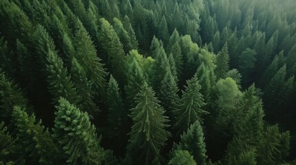 a drone shot top view of the forest