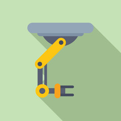 Modern vector illustration of a robotic arm for automation and engineering concepts