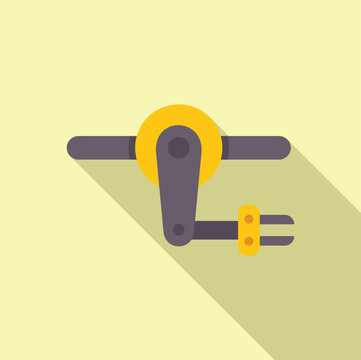 recommend clip art: Flat design vector illustration of a yellow and grey cartoon biplane with a long shadow