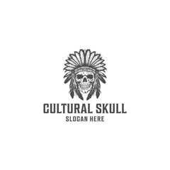 Cultural skull logo vector illustration