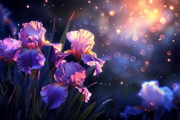 Irises fabric prints
