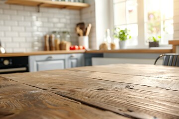 Copy Space Empty Tabletop in Kitchen Background