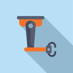 Modern security camera icon in flat design for surveillance and monitoring safety