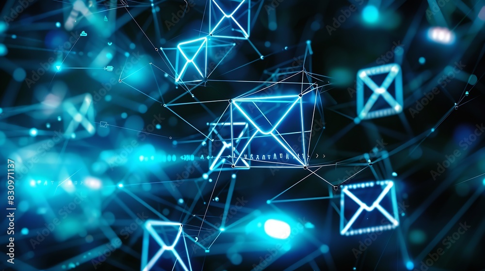 Fototapete Security monitoring threat protection on the network protection data from spam virus by notification in internet email letter junk or trash mail and compromised information Cybersecuri : Generative AI