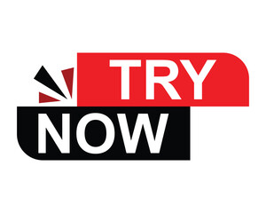 Try Now Text In Red Rectangle Shape For Information 