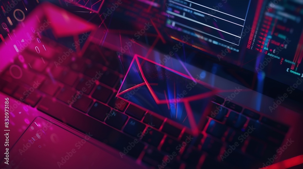 Poster cyber crime phishing mail security awareness to protect important data hacking : generative ai