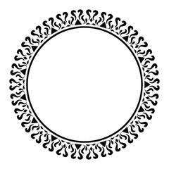 Vintage frame border ornament vector. Ethnic seamless round pattern. Mandala Floral Baroque. Classic antique ornate element. Decorative border for frame, textile, fabric, rug, tattoo, ceramic.