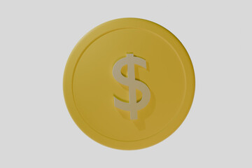 gold coin with dollar sign