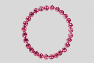 pink and white beads
