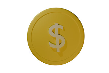 gold coin with dollar sign
