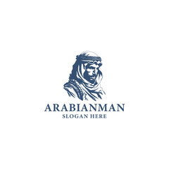 Arabian man logo vector illustration