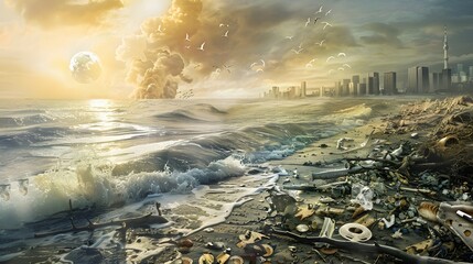 Toxic waste spills pollute oceans, decimating marine life and endangering human health along coastlines.