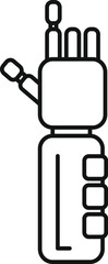Modern linear robotic hand icon, symbolizing technology and automation