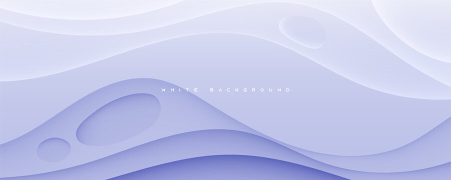 Abstract modern wavy white background papercut layers shape design