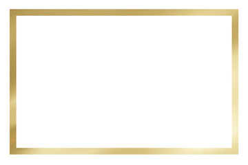 luxury Gold frame border transparent png or isolated on white. Textured golden border for poster, banner, greeting, card, book, print & publication design.