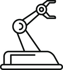 Vector line drawing of a modern robotic arm, suitable for technology and automation concepts
