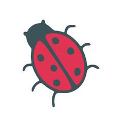 Ladybug color doodle sketch illustration. Cute baby bug character isolated on white background. Insect clip art vector graphics